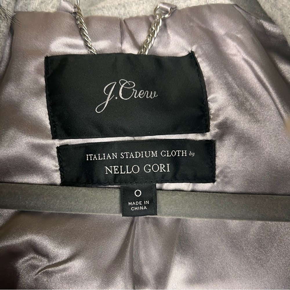 J. Crew Chateau Parka in Italian stadium-cloth wool Gray Coat Size 0 - Picture 10 of 12